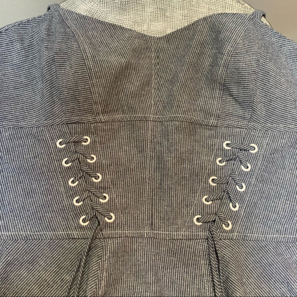 Intermix Corset-look Cotton + Linen Top - Picture 3 of 10